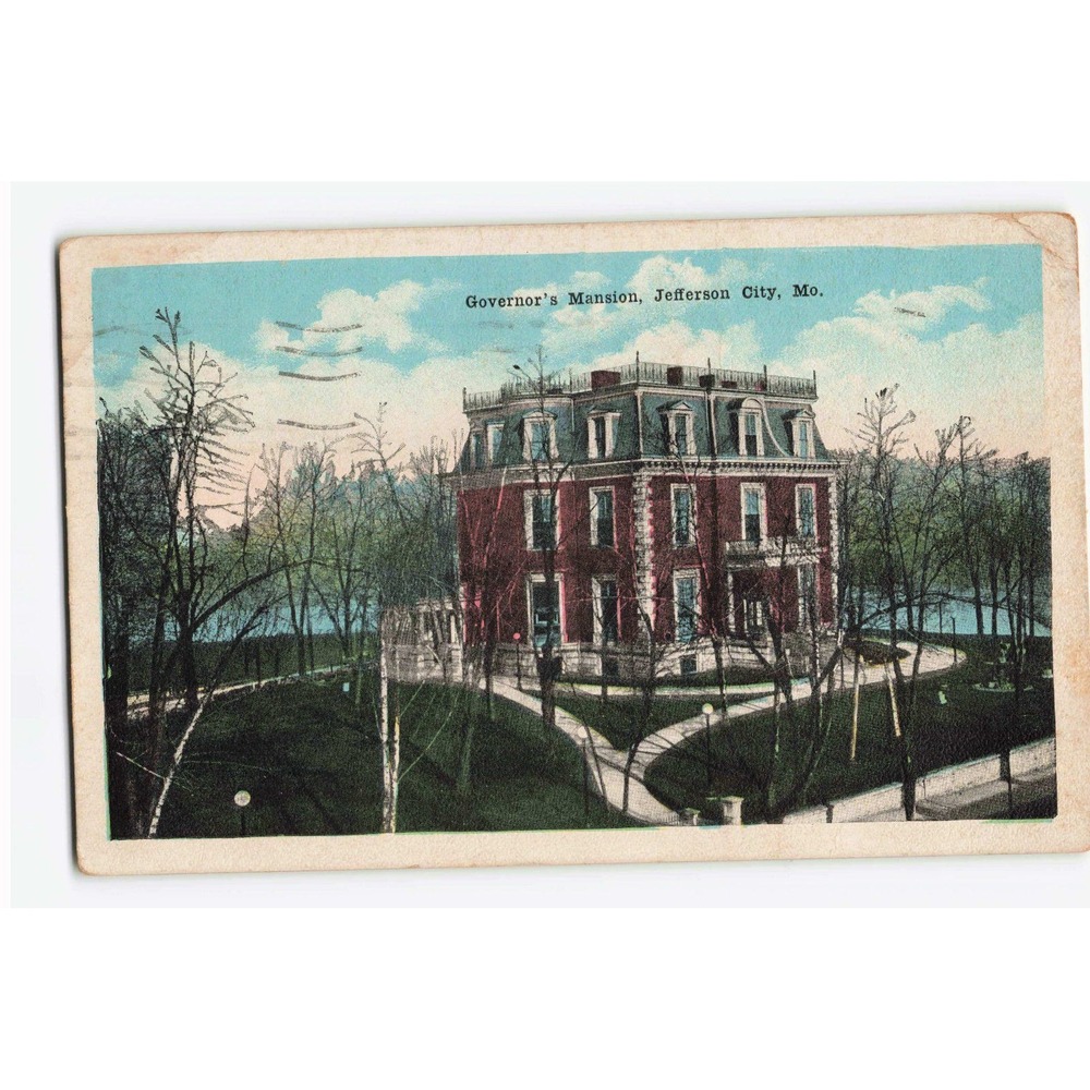 Vintage Governor's Mansion Jefferson City Missouri Postcard 1910 S.H. Kress VG
